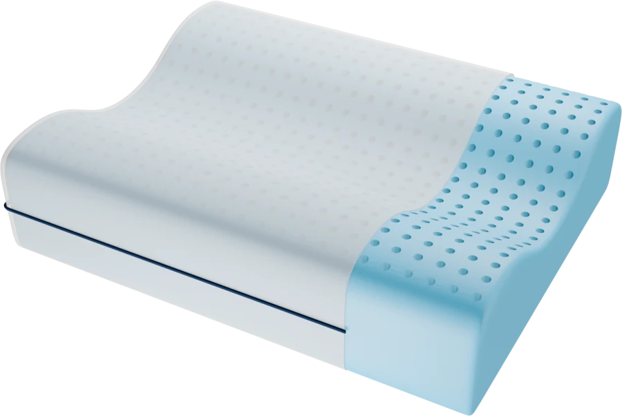Neck Support Pillow™ — destek bölgelerini gösteren kesit görünümü